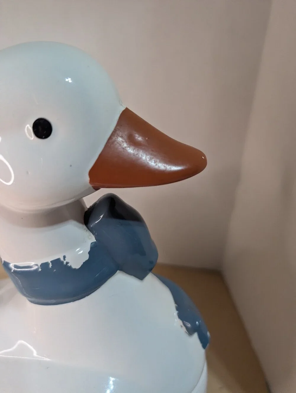 Goose Cookie Jar Blue Bow VTG Grandma Core Cottage Decor 80s Kitchen Ceramic
